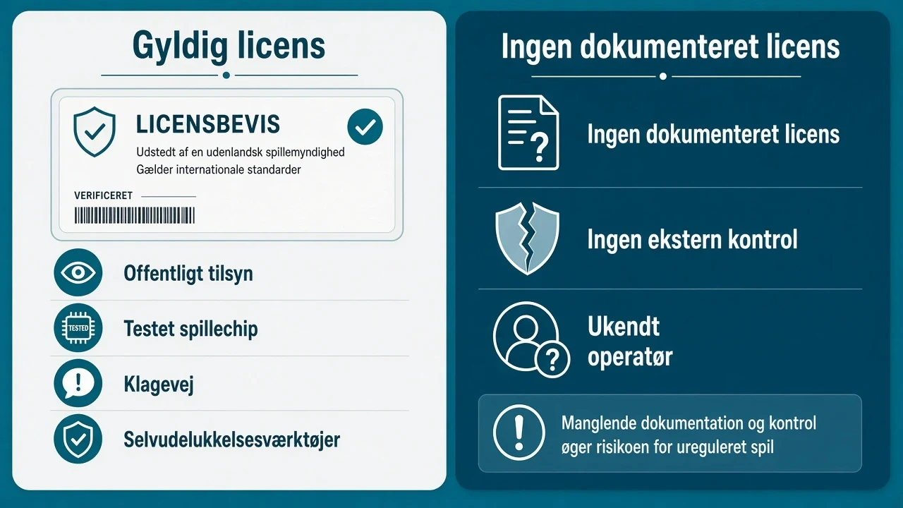 Casino uden ROFUS sammenlignet med casino uden licens